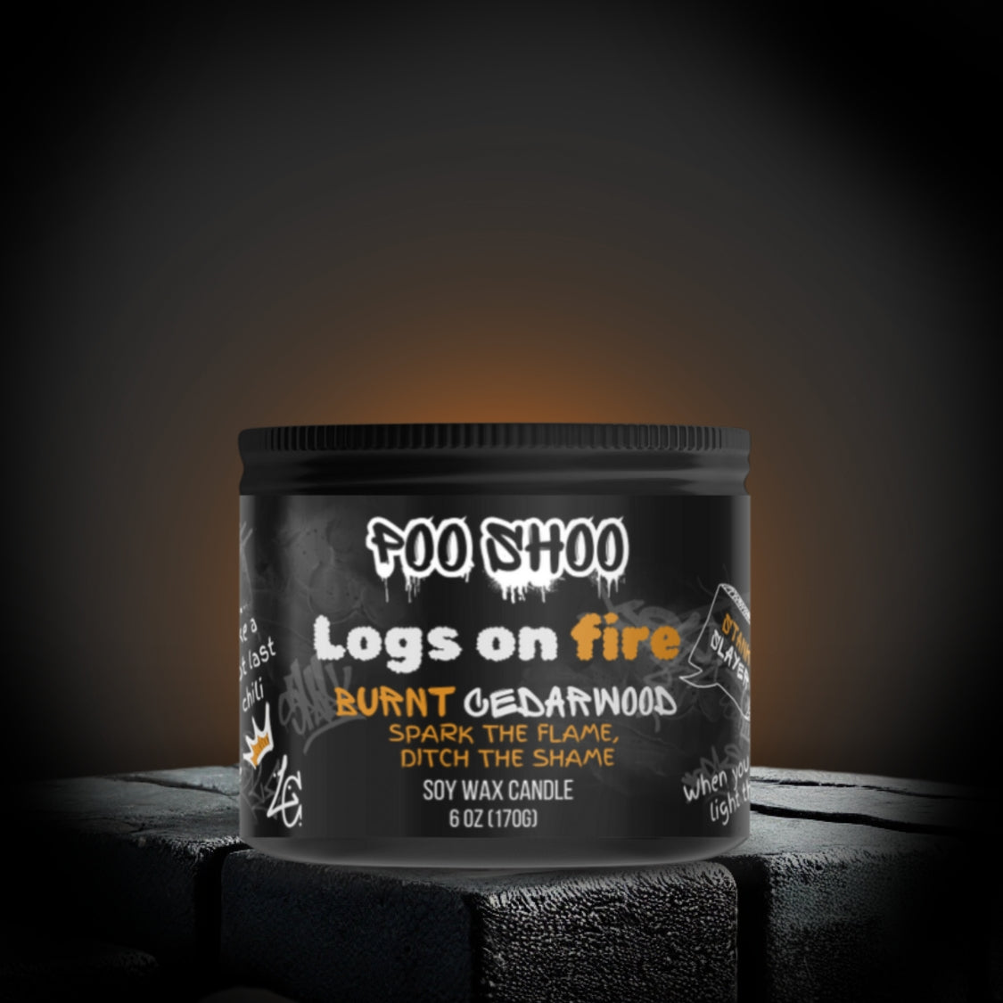 PooShoo Burnt Cedarwood Candle